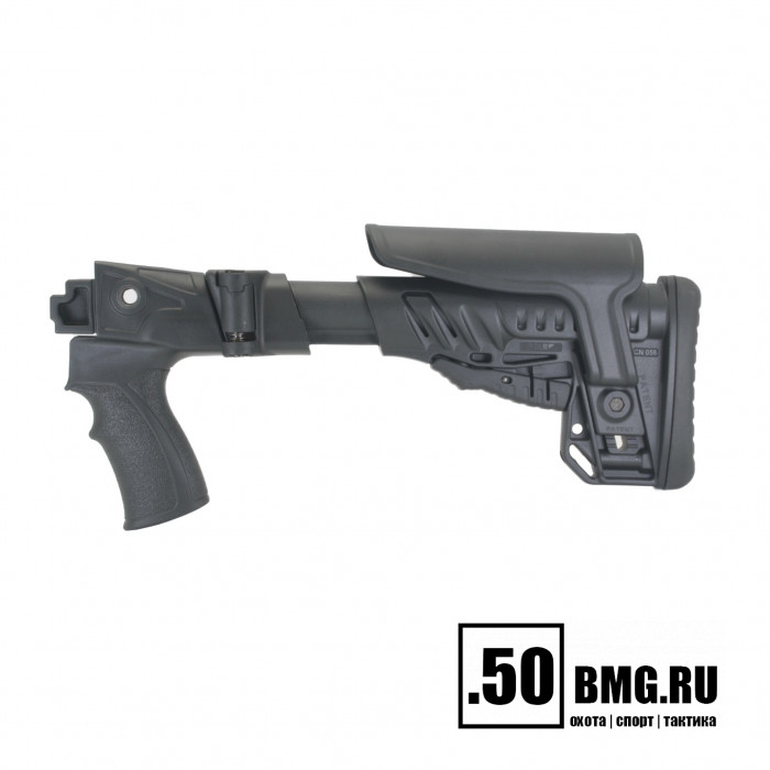 Телескопический складной приклад DLG Tactical на Сайга-12/20/410 с охот. прикладом с подщечником (DLG20006)