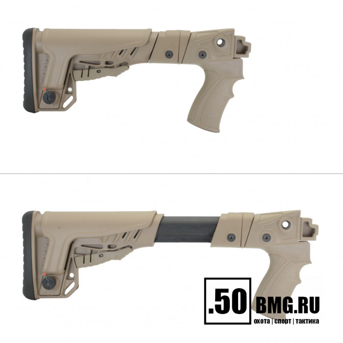 Телескопический складной приклад DLG Tactical на Сайга-12/20/410 с охот. прикладом с подщечником (DLG20006)