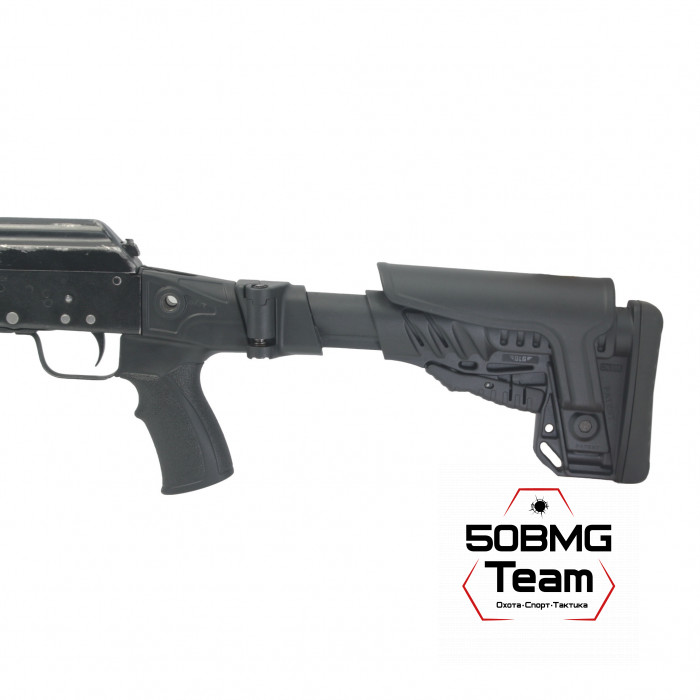 Телескопический складной приклад DLG Tactical на Сайга-12/20/410 с охот. прикладом с подщечником (DLG20006)