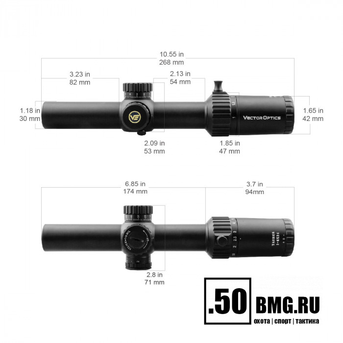 Оптический прицел Vector Optics Taurus 1-6x24 FFP кольца 30 мм
