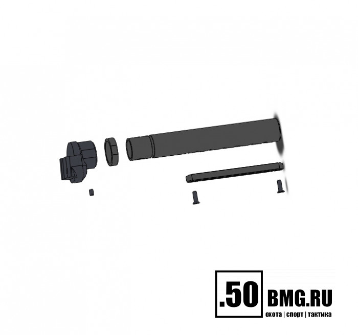 Переходник Рысь прямой «Шарнир АК-1» для установки телескопических прикладов М-Серии на оружие тип САЙГА-МК,АК-100,АКС-74