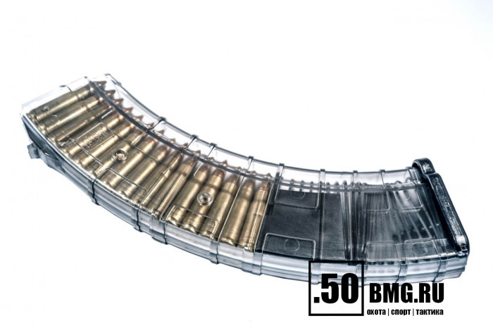 Магазин Pufgun на Сайга-МК (без сухаря) 7,62х39 40 патронов прозрачный (MAG SG762 40-40/TR)