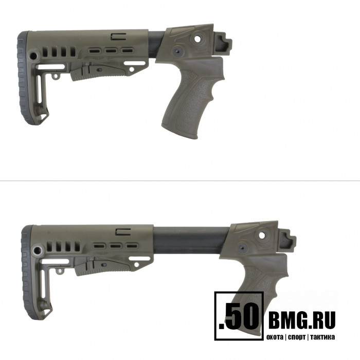 Телескопический приклад DLG Tactical на Сайга-12/20/410 с охот. прикладом компактный (DLG20007)