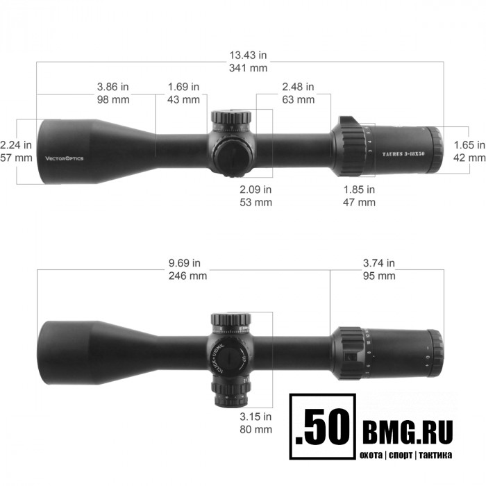 Оптический прицел Vector Optics Taurus 3-18x50 FFP кольца 30 мм