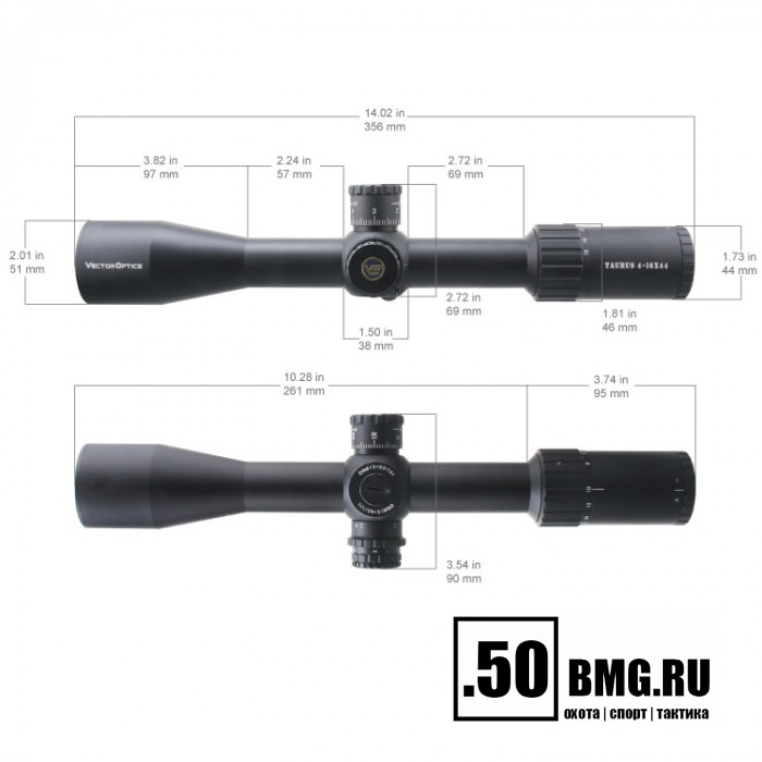 Оптический прицел Vector Optics Taurus 4-16x44 SFP кольца 30 мм