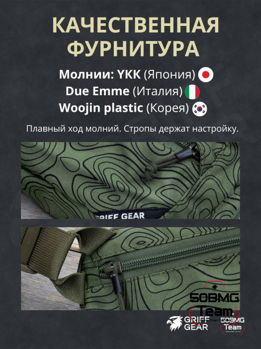 Сумка поясная Griff Gear Гефест (Топография зеленая)