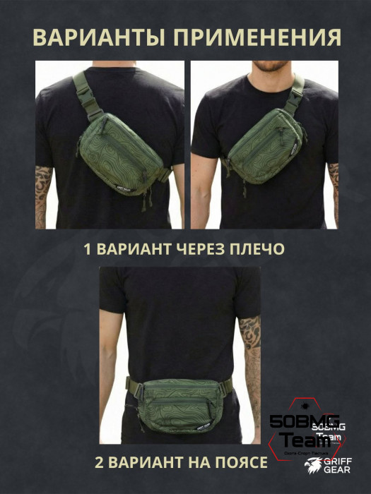 Сумка поясная Griff Gear Гефест (Топография зеленая)