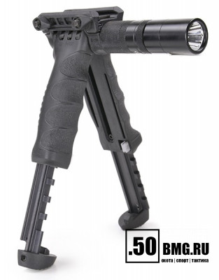 Быстросъемная рукоятка-сошка FAB Defense с фонарём (T-POD G2 SL)