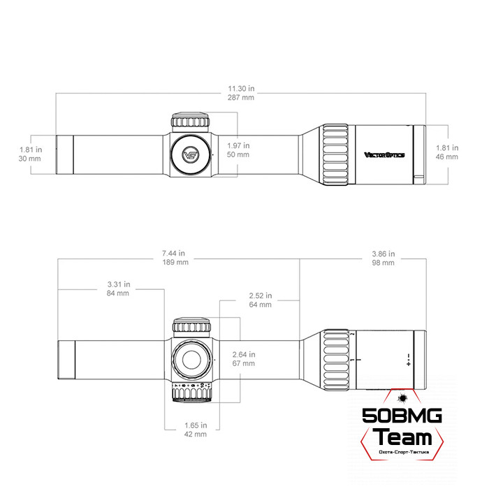 Оптический прицел Vector Optics Continental X8 Hunting ED 1-8x24, G4 Fiber