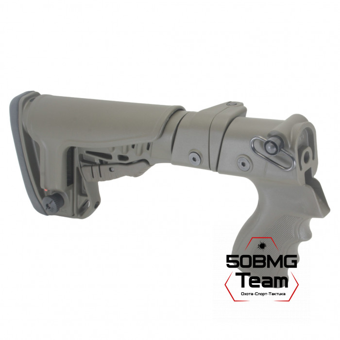 Телескопический складной приклад DLG Tactical на МР-153, МР-133 с подщечником (DLG9006)