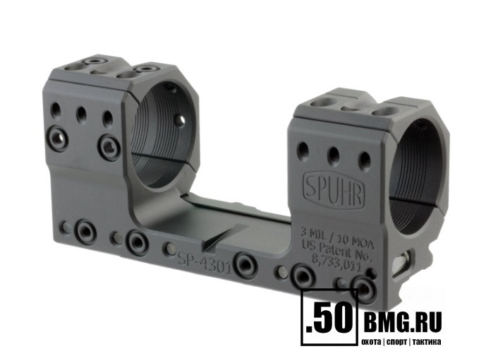 Кронштейн Spuhr SP-4301 кольца 34мм на Picatinny/Weaver (3 MIL/10,3MOA) L=121мм Н=30мм
