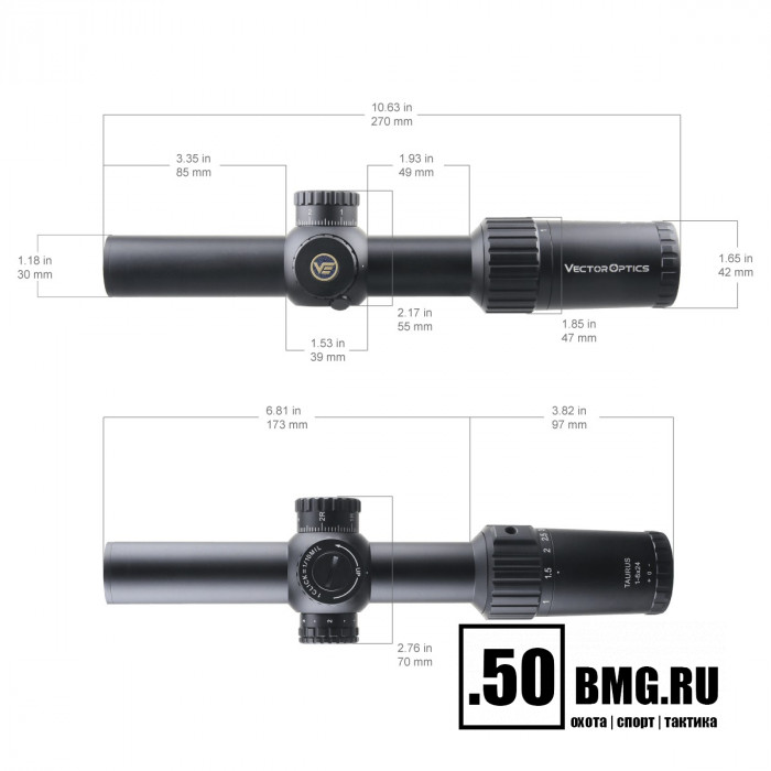 Оптический прицел Vector Optics Taurus 1-6x24 SFP кольца 30мм