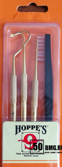 Набор сервисных инструментов Hoppe's 9 (3 стержня латунь с насадками + нейлоновая щетка)