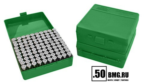 Бокс MTM для хранения 100 пистолетных патронов от .30 до .380 калибра (P-100-9-10)