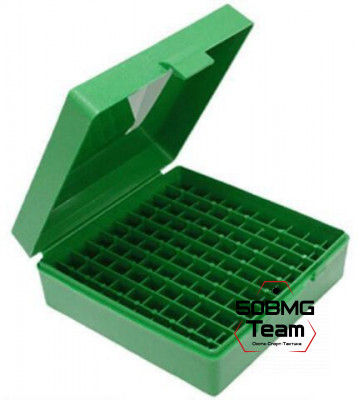 Бокс MTM для хранения 100 пистолетных патронов от .30 до .380 калибра (P-100-9-10)