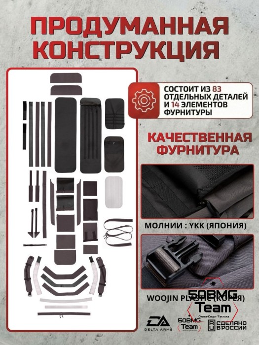 Чехол-рюкзак Delta Arms Кордура 1000, 110х30х6см (Gray)