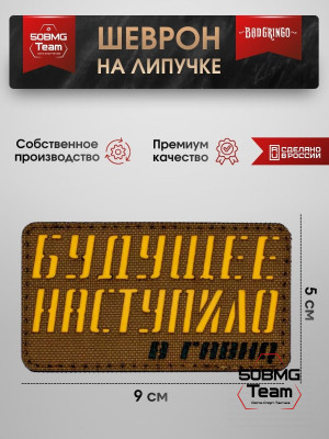 Шеврон тактический Bad Gringo "БУДУЩЕЕ НАСТУПИЛО" (9х5 см)