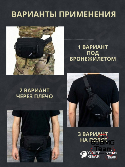 Сумка поясная-напашная Griff Gear Скаут (Черный)