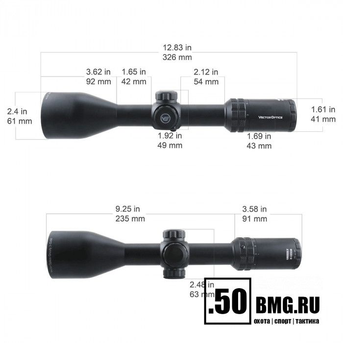 Оптический прицел Vector Optics Grizzly 3-12x56 SFP кольца 30мм