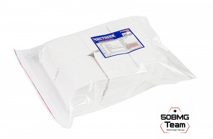 Патчи ЧИСТОGUN фланель, к. 12-16, квадрат 75х75 мм, 500 шт., белый