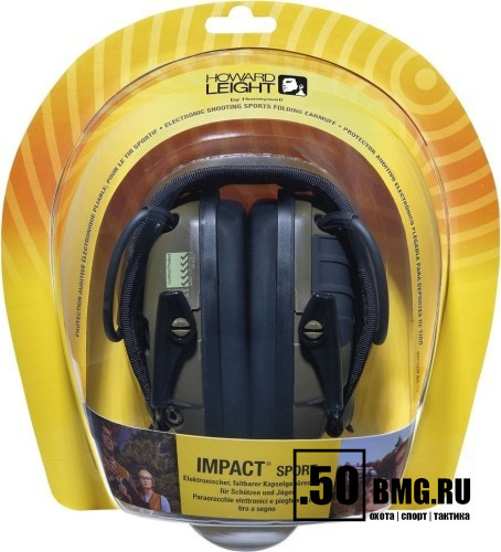 Активные наушники Howard Leight Impact Sport зелёные
