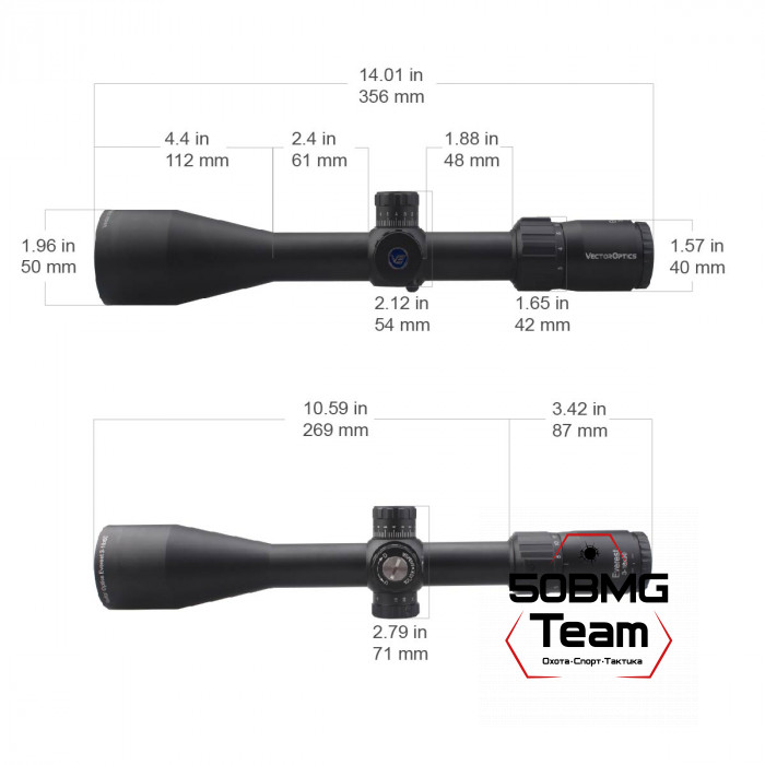 Оптический прицел Vector Optics Everest 3-18x50 SFP GenII кольца 30мм