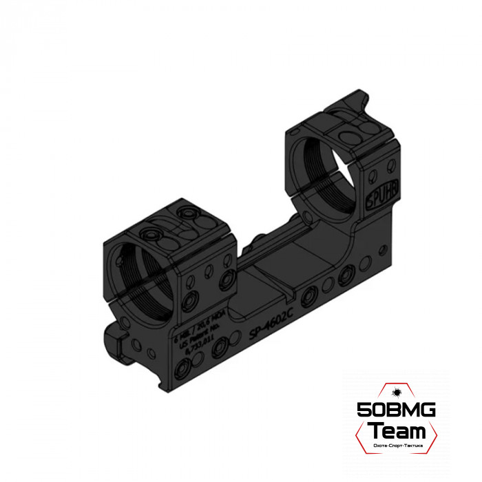 Тактический кронштейн Spuhr SP-4602 кольца 34мм на Picatinny/Weaver (6 MIL/20,6 MOA, Н-38 мм)
