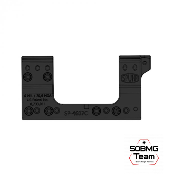 Тактический кронштейн Spuhr SP-4602 кольца 34мм на Picatinny/Weaver (6 MIL/20,6 MOA, Н-38 мм)