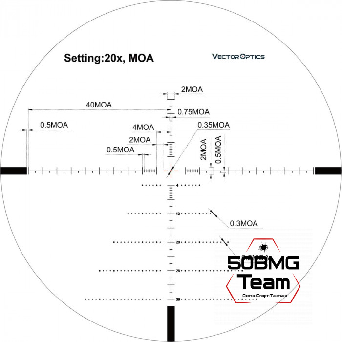Оптический прицел Vector Optics Tourex 6-24x50 FFP кольца 30мм