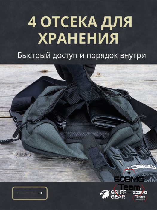 Сумка поясная Griff Gear Гефест (Меланж темно-серый)