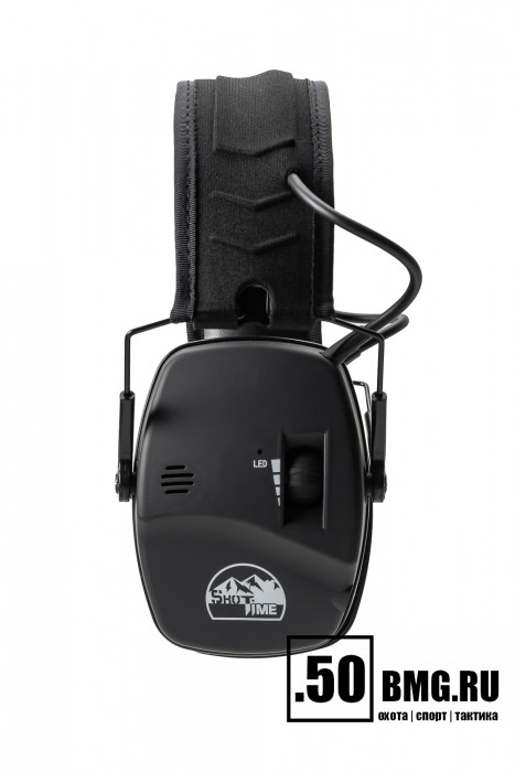 Наушники активные ShotTime 44 NRR 22dB, кожа+ткань, гелевые амбушюры