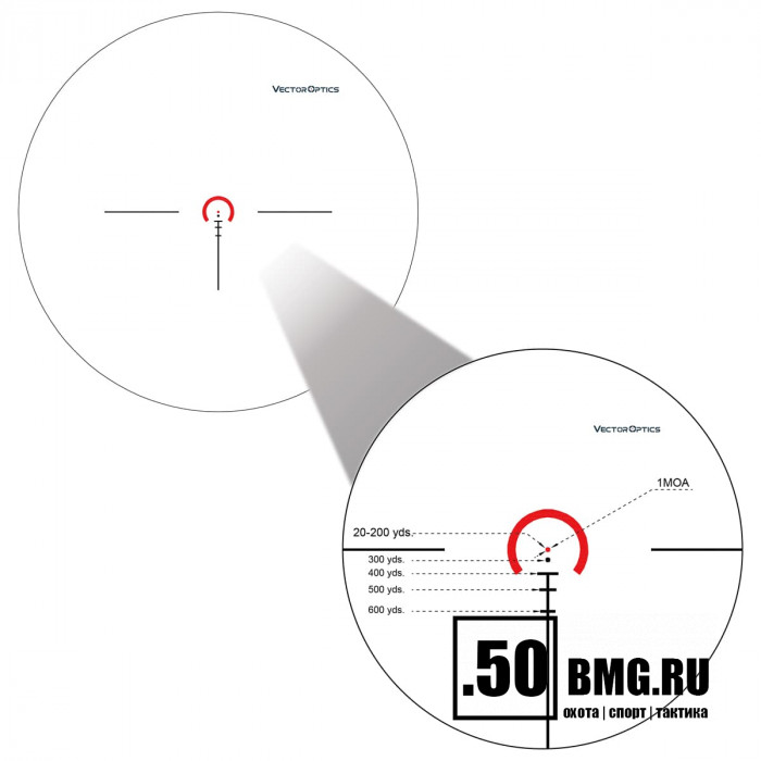 Оптический прицел Vector Optics Aston 1-6x24 SFP кольца 30мм