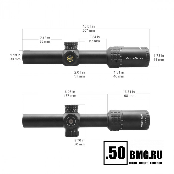 Оптический прицел Vector Optics Aston 1-6x24 SFP кольца 30мм
