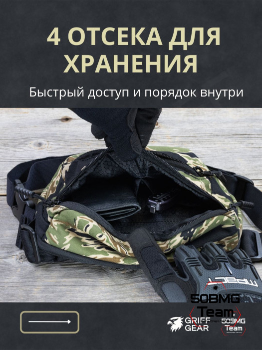 Сумка поясная Griff Gear Гефест (Tiger Stripe Black)