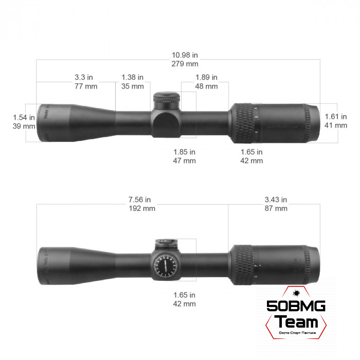 Оптический прицел Vector Optics Matiz 2-7x32 SFP MOA кольца 25,4мм