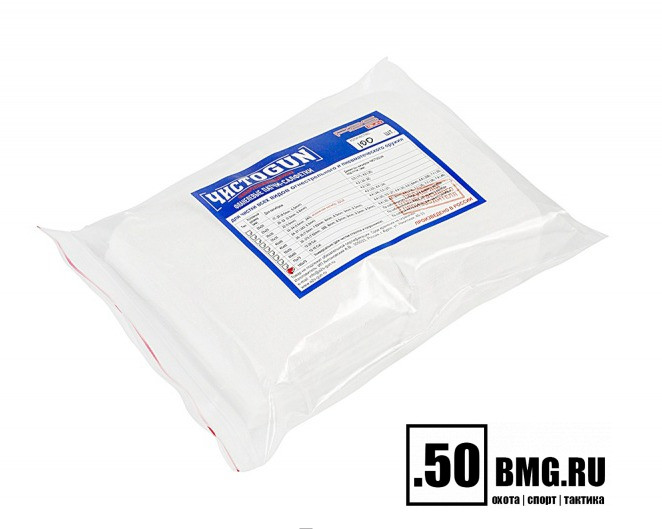 Патчи ЧИСТОGUN фланель, универсальный, прямоугольник 100х75 мм, 100 шт., белый