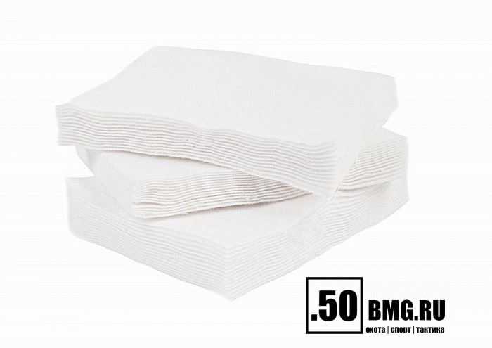 Патчи ЧИСТОGUN фланель, универсальный, прямоугольник 100х75 мм, 100 шт., белый