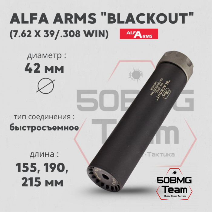 Быстросъемный газоразгруженный ДТКП закрытого типа Alfa Arms Blackout, кал.7,62/.30