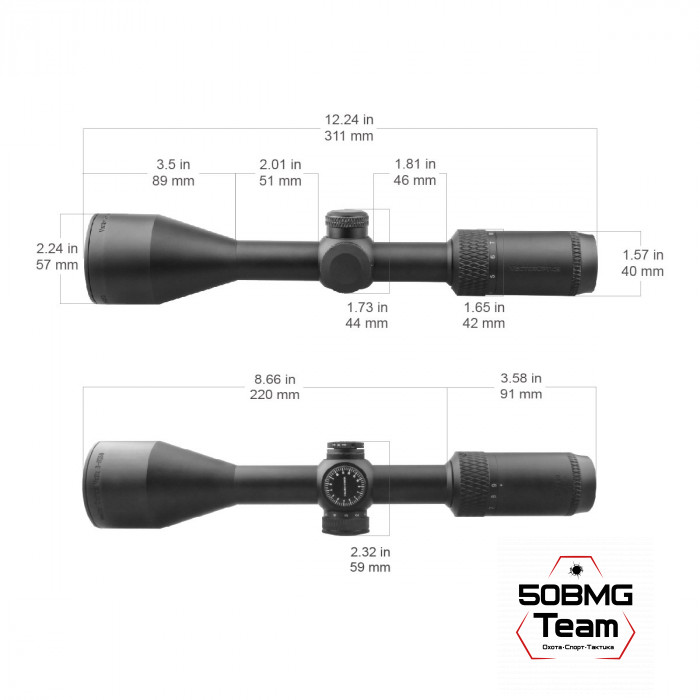 Оптический прицел Vector Optics Matiz 3-9x50 SFP кольца 25,4мм