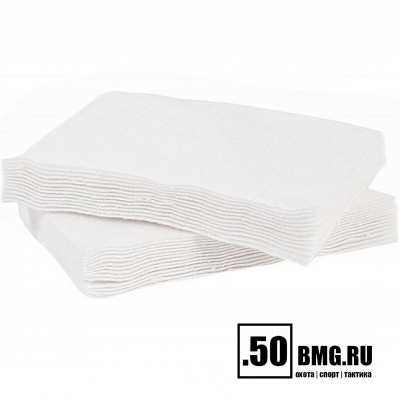 Патчи ЧИСТОGUN фланель, универсальный, прямоугольник 100х75 мм, 50 шт., белый