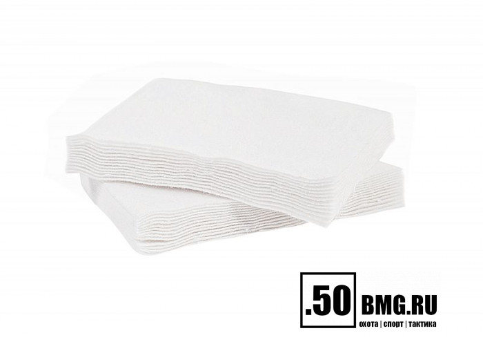 Патчи ЧИСТОGUN фланель, универсальный, прямоугольник 100х75 мм, 50 шт., белый