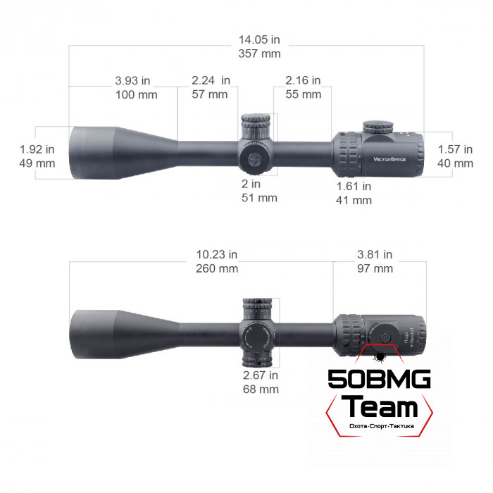 Оптический прицел Vector Optics Hugo 4-16x44 SFP GT кольца 25,4мм 