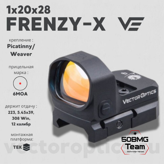 Коллиматорный прицел Vector Optics FRENZY-X 1X20X28 (SCRD-40)