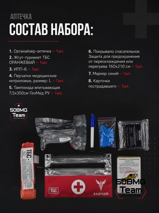 Укомплектованная аптечка ТБС EDC (для ежедневного ношения)  