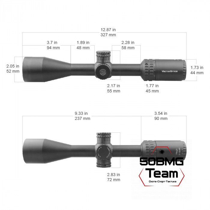 Оптический прицел Vector Optics Hugo 6-24x50 SFP GT кольца 25,4мм