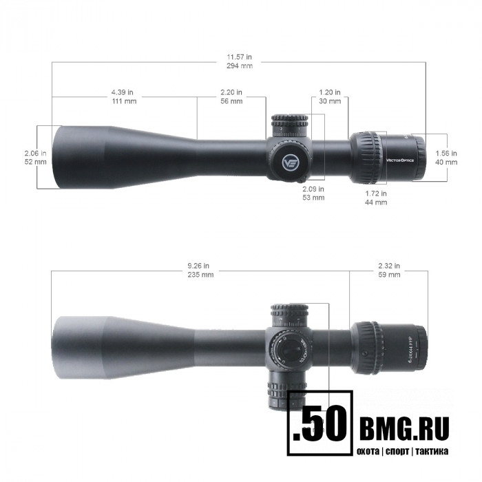 Оптический прицел Vector Optics Veyron 6-24x44 IR FFP кольца 30мм (для пневматики)