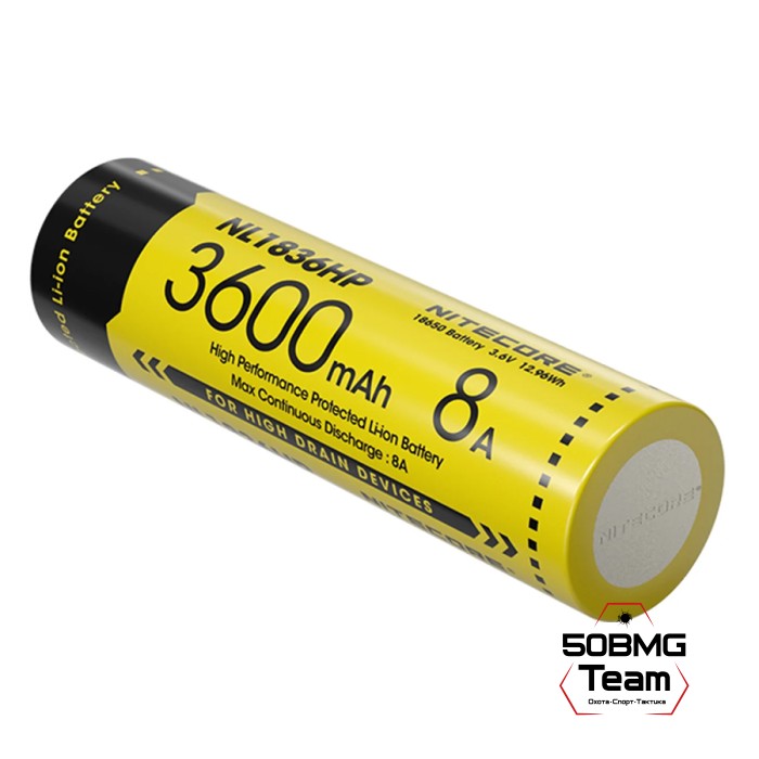 Аккумулятор NITECORE 18650 3600мАч выходной ток 8A (NL1836HP)