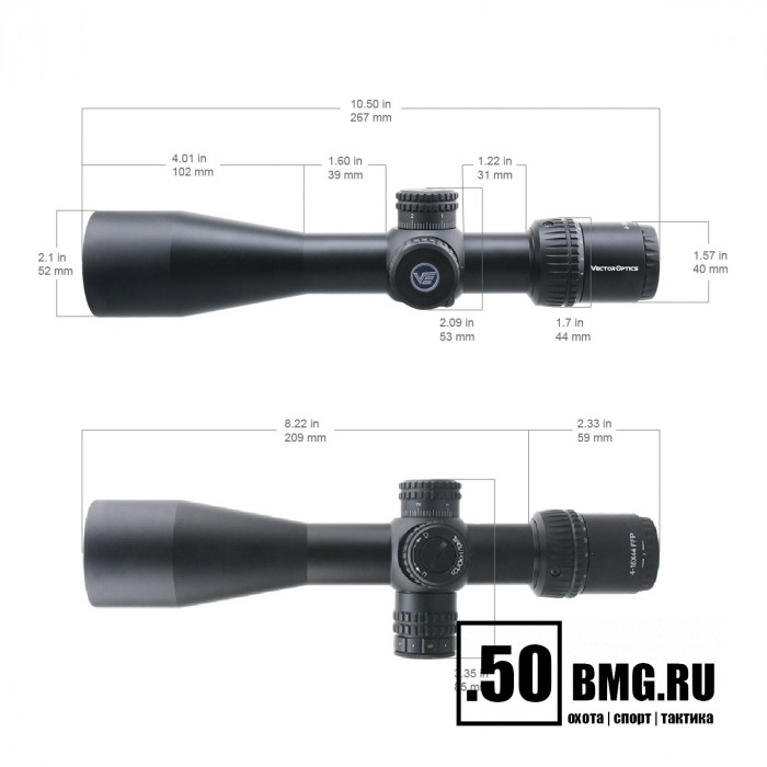 Оптический прицел Vector Optics Veyron 4-16x44 IR FFP кольца 30мм (для пневматики)