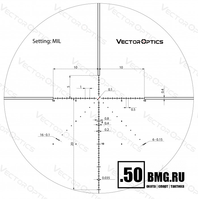 Оптический прицел Vector Optics Veyron 4-16x44 IR FFP кольца 30мм (для пневматики)