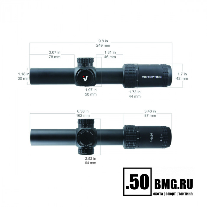 Оптический прицел Vector Optics VictOptics S6 1-6x24 SFP кольца 30мм